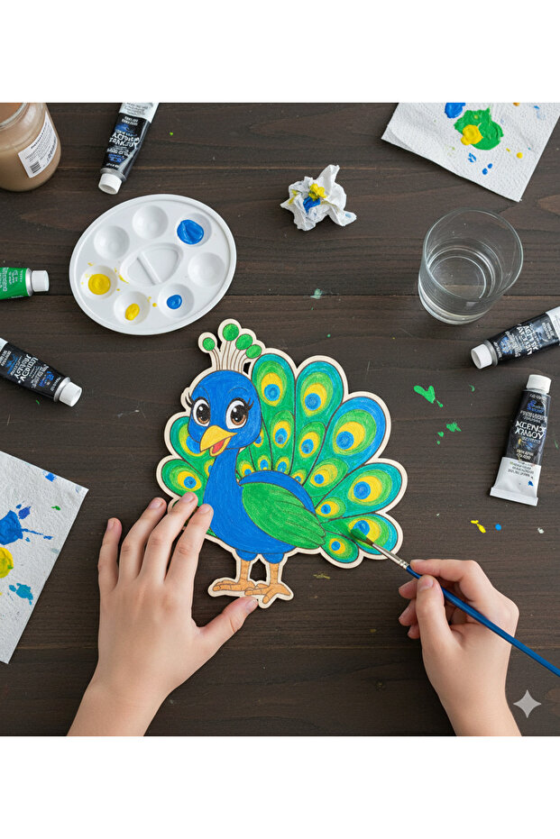 Peacock Painting Activity Art Preschool Kindergarten Nursery Activity Set 10 Pieces