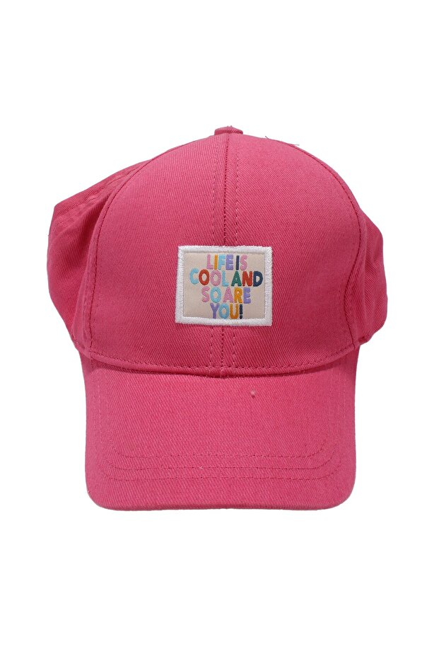Girl's Fuchsia Life Cool Written Hat 4-8 Years Old