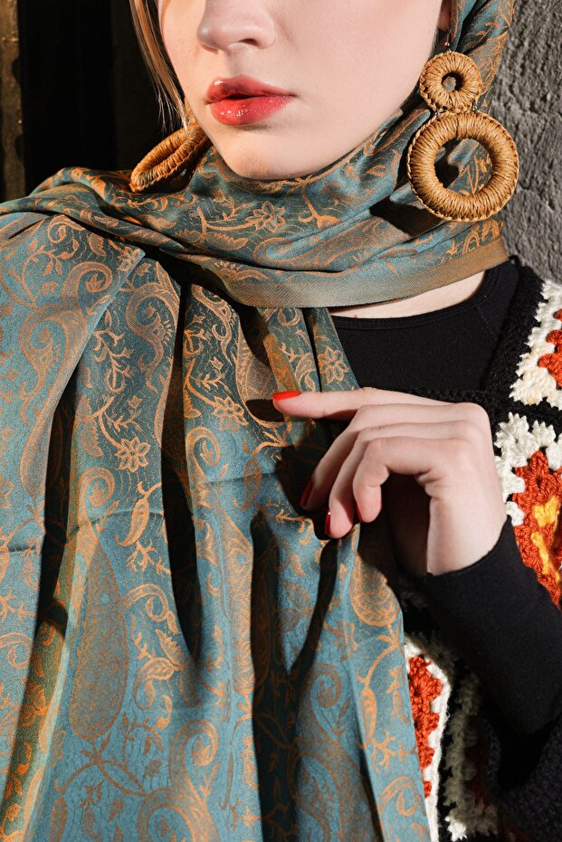 Silky Ethnic Pattern Shawl - 3