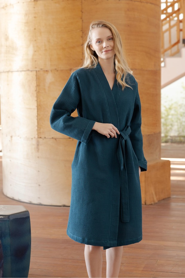 Waffle Pike Women's Bathrobe 100% Cotton