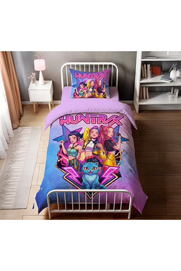 Gi̇ft Duvet Cover Huntrix Themed Single Duvet Cover Set