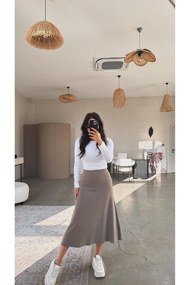 Vizon Selanik Triko Basic Etek - 3