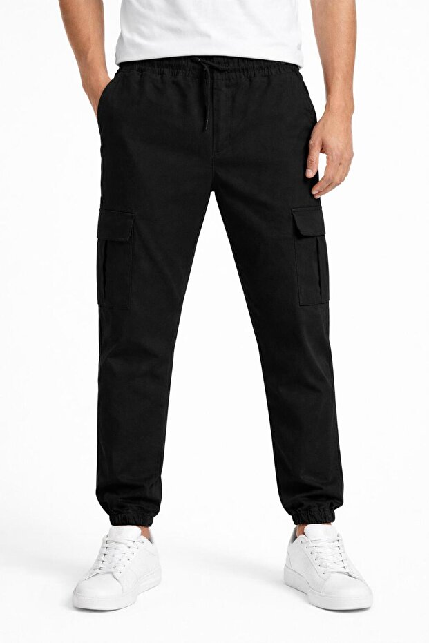 Men's Cargo Pocket Pants Gabardine Fabric