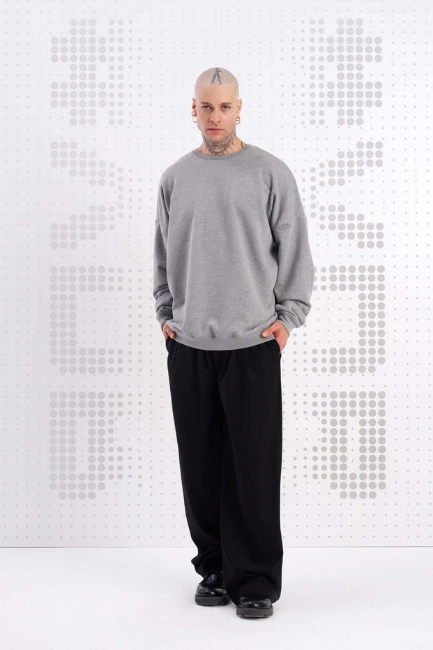 Gray Melange Sweatshirt Okayama