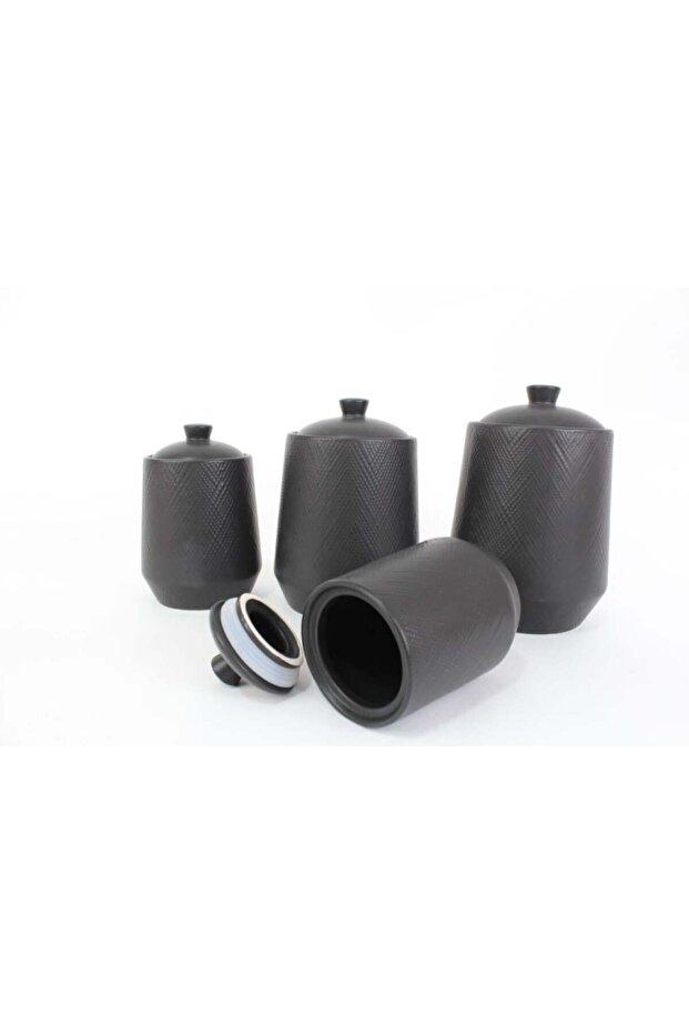 طقم بهارات 4 قطع - أسود - 2