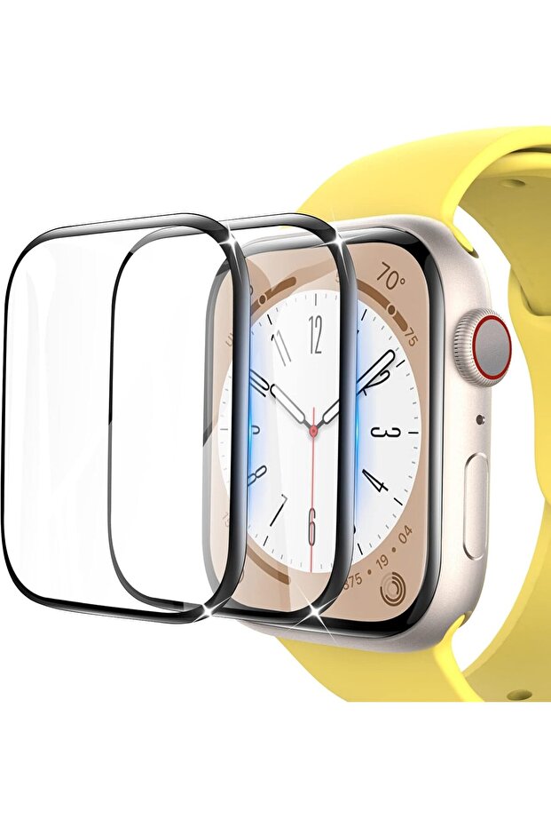 2 Pack Apple Watch Screen Protector 41mm Series 9 Series 8/7, 3D Full Coverage Bubble-Free