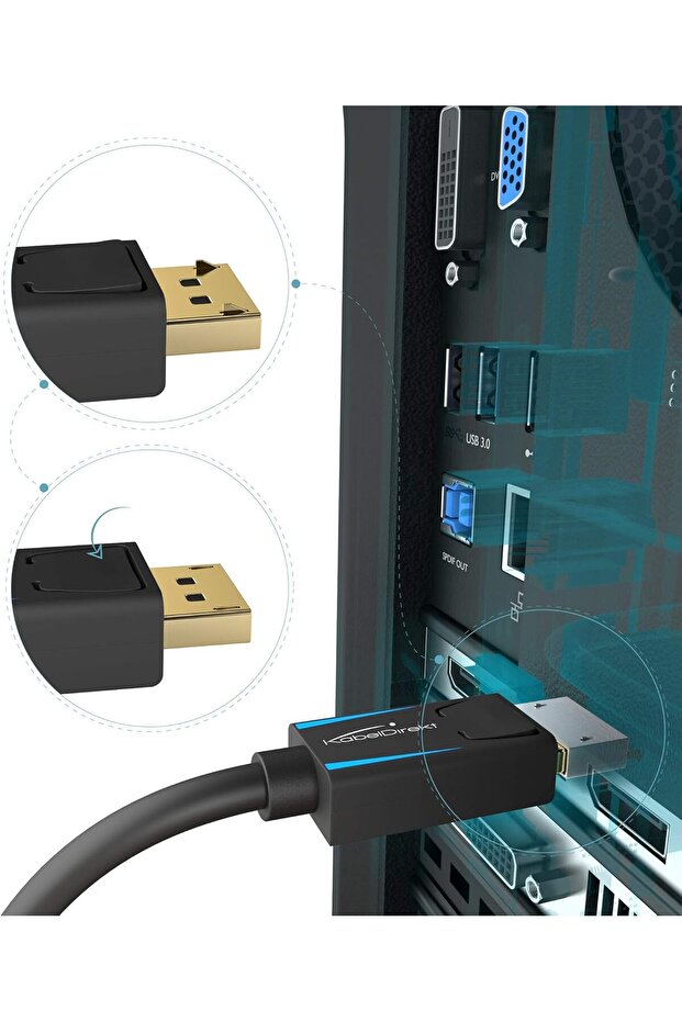 كابل DisplayPort بدقة 8K بطول 2 متر - 7
