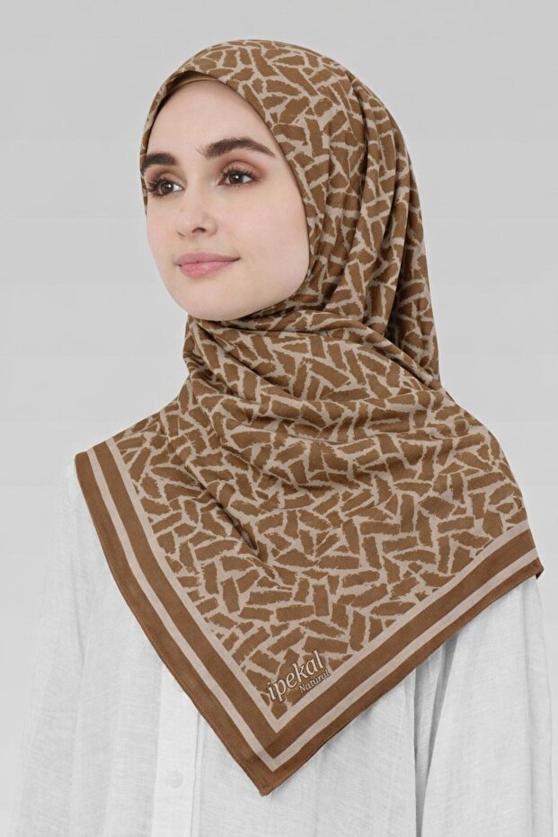 Soft Cotton Scarf-90 X 90 -06100 Milky Brown