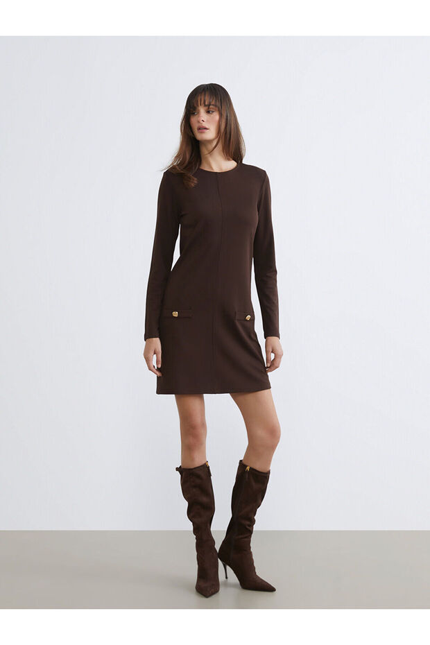 Crew Neck Mini Dress