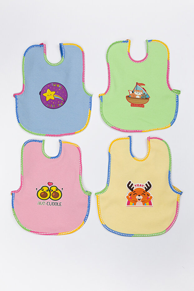 12 Pack Baby Bibs with Oilcloth Waterproof 28*33 cm Scented with Arm Straps