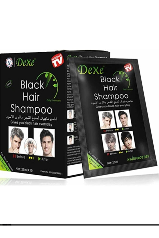 Dexe Black Hair Shampoo - Saç Siyahlaştırıcı Şampuan 10 Adet Kutu