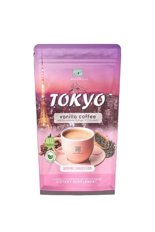 Tokyo Vanilla Coffee with Glutathione, Collagen & Chia Seeds – Skin Glow & Slimming Dri