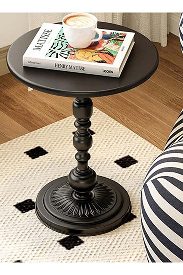 Side Table, Round Living Room Sofa End Table - 1
