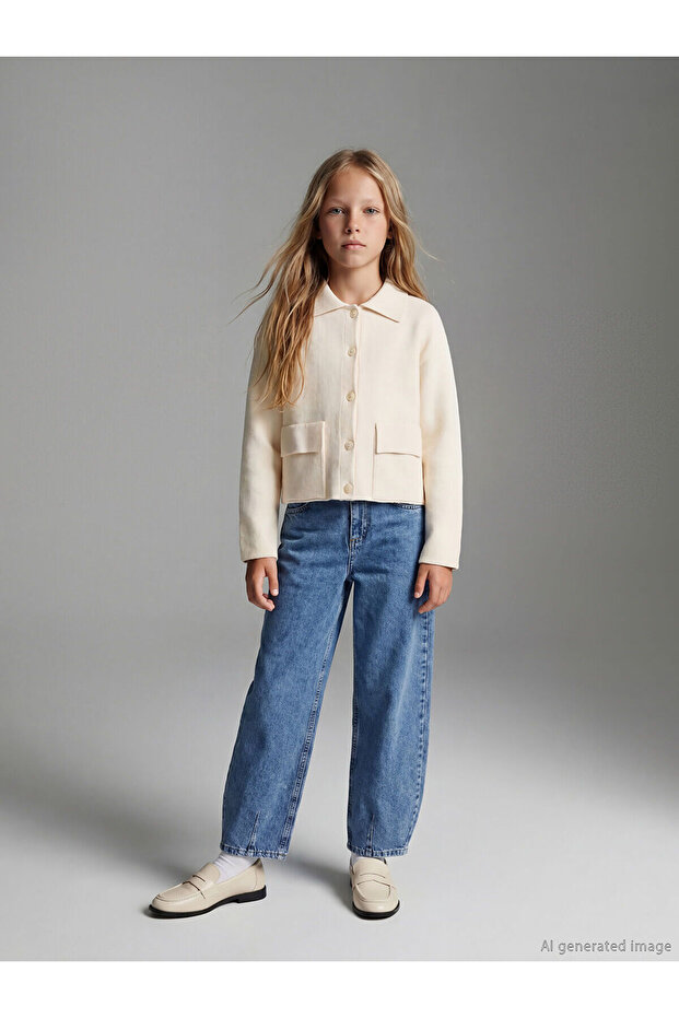 Barrel Fit Girls' Jeans
