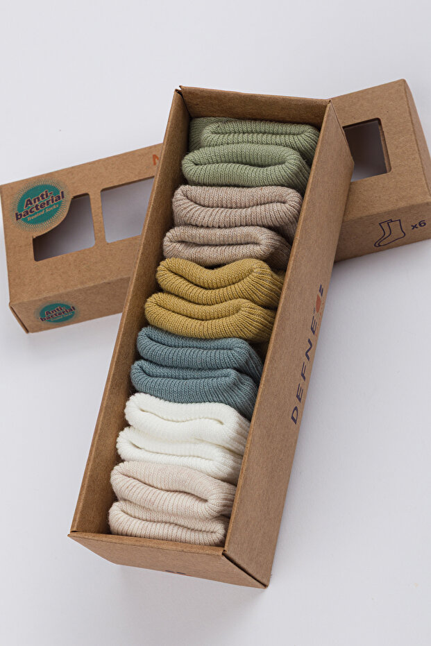 6 Pack Newborn Baby Cotton Socks 0/6 Months
