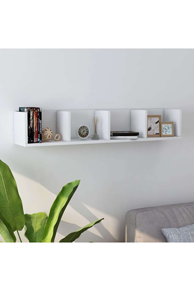 CD Wall Shelf White 100x18x18 cm Engineered Wood