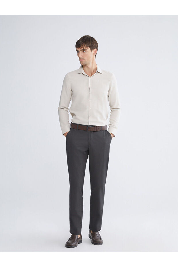 Mg Trend'En Anthracite Standard Fit Gabardine Men's Chino Trousers