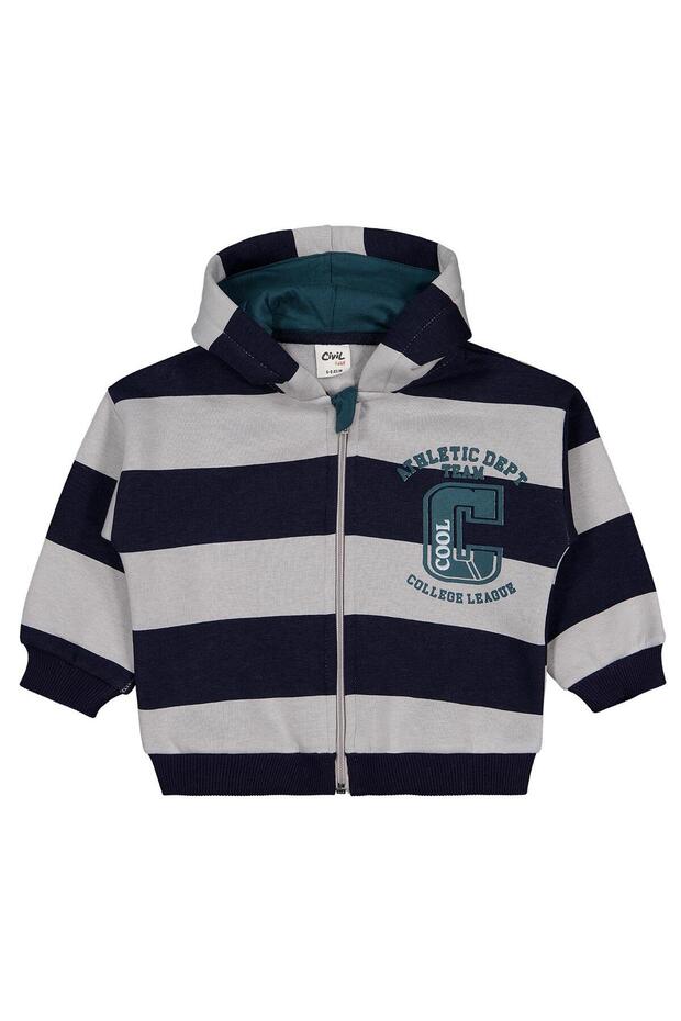 Striped 6-18 Months Cardigan - Navy Blue 6-9 Months