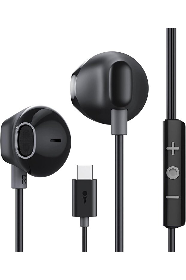 Type C Wired Earphones- Halo Airy- Black