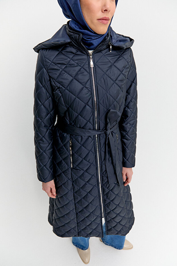 Kapüşonlu Kapitone Kaban - 5