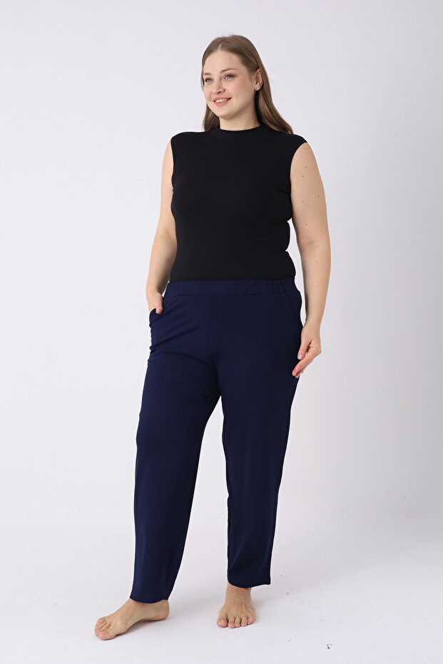 Women's Wide Cut Pocket Casual Single Bottom Pants