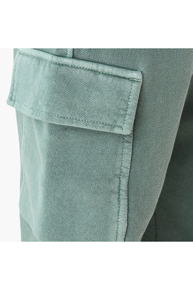 Solid Cargo Joggers with Drawstring Closure - 5