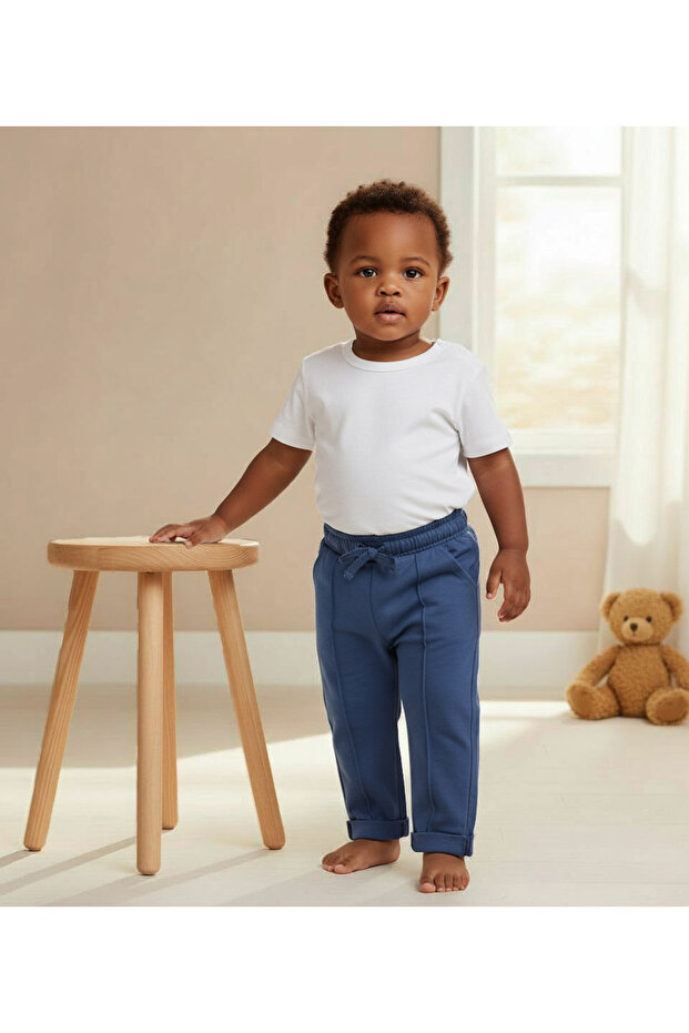 بنطال رياضي سادة بخصر برباط - 5