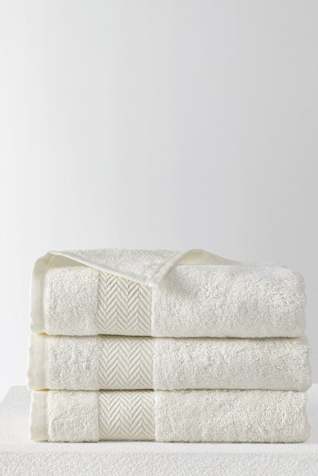 Esna 60% Cotton-40% Bamboo Hand/Face/Head Towel, 50X90 cm (1 Piece) - Ecru