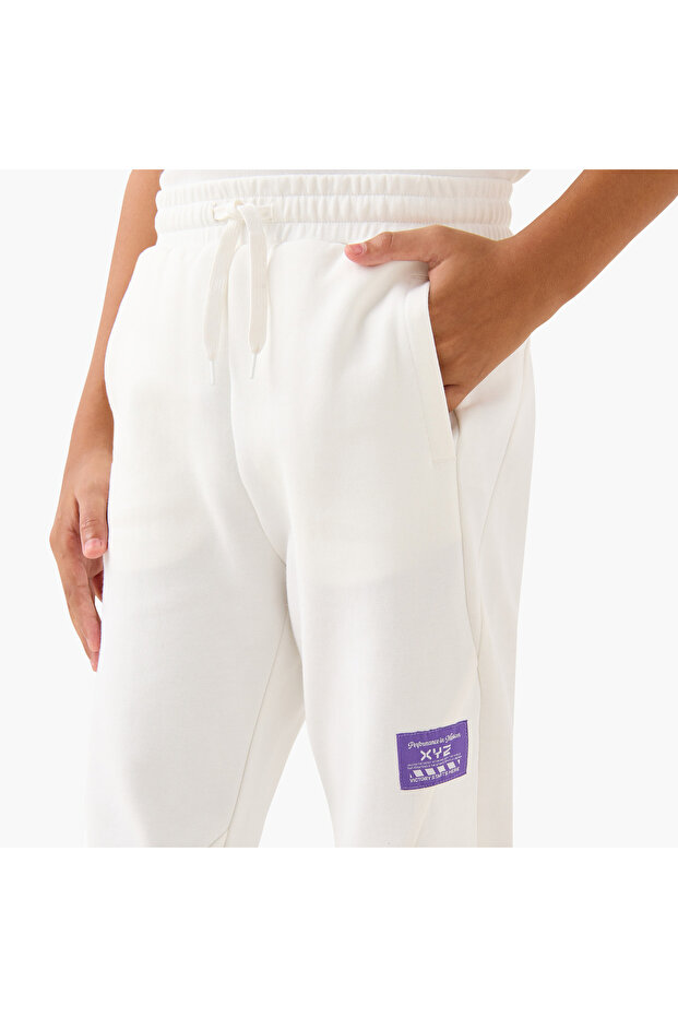 بنطال رياضي سادة مع رباط إغلاق وجيوب - 4