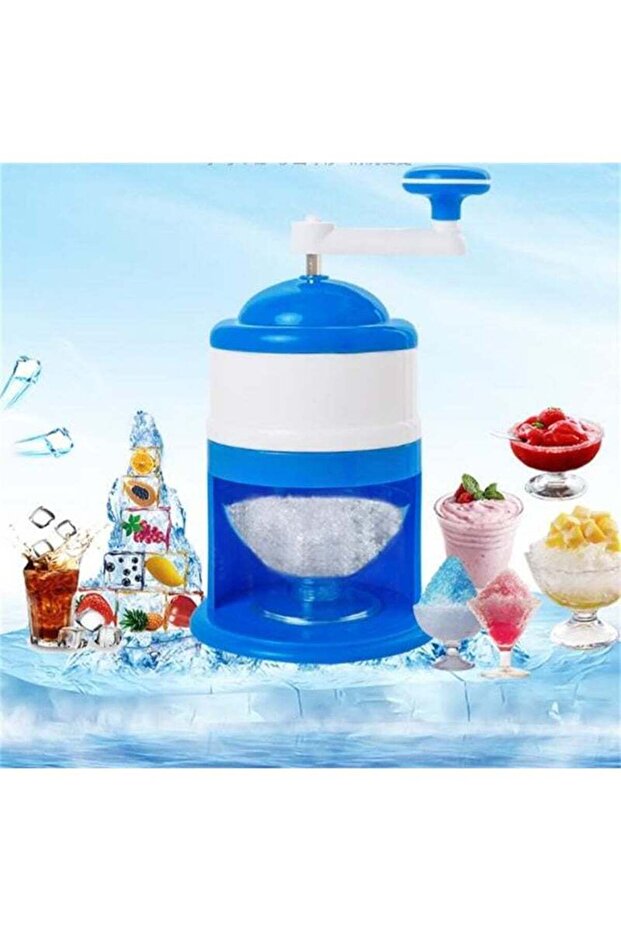 Ice Crusher Machine – Manual Hand Crank Shaver with Transparent Bowl, Non-Slip Base, Perfect for S