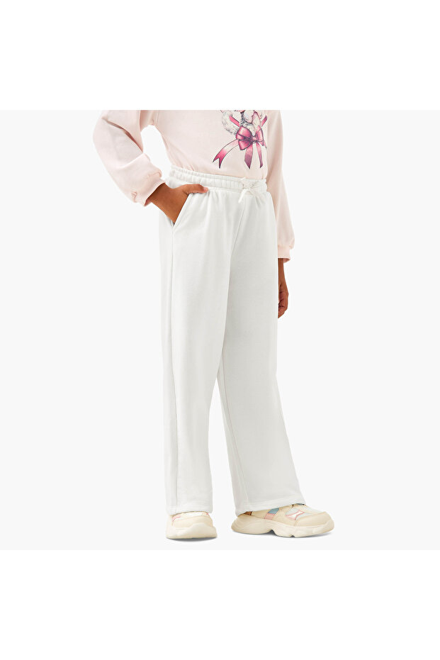 بنطال رياضي سادة مع رباط للإغلاق وجيوب - 2