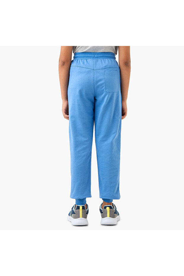 بنطال رياضي سادة مع رباط إغلاق وجيوب - 3