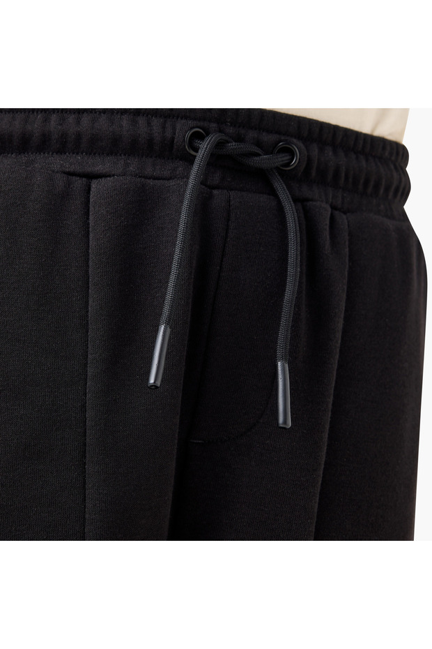 بنطلون رياضي كارجو سادة مع رباط للإغلاق وجيوب - 5