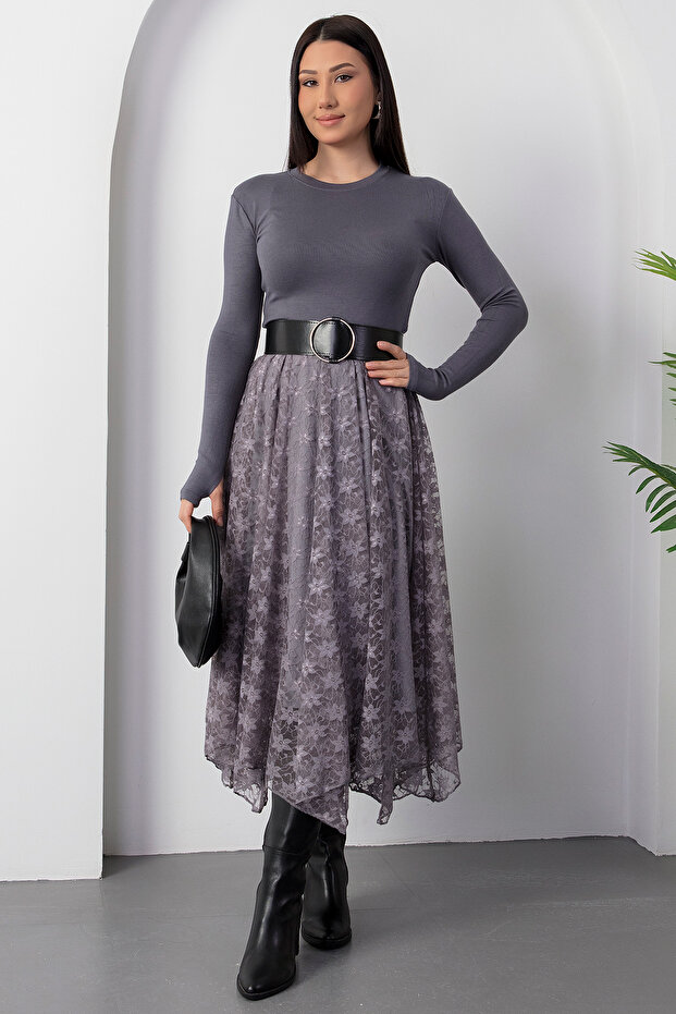 Dilimli Dantel Etek DKS1379 - 3