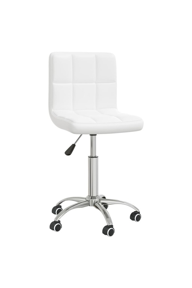 Swivel Dining Chair White Faux Leather