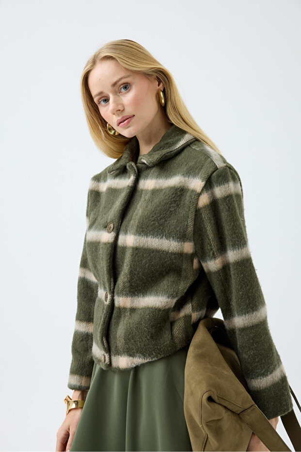 Khaki 100% Cotton Bomber Jacket - 251001