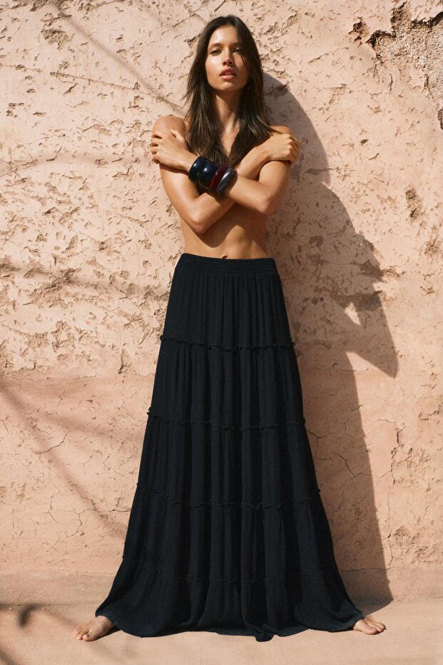 Panelli midi etek - 1