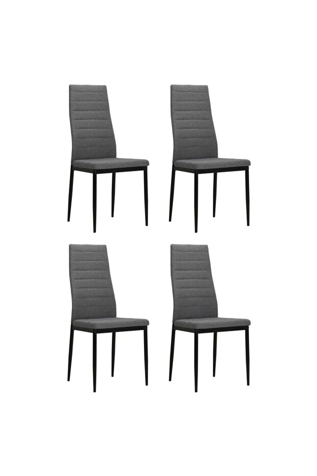 Dining Chairs 4 pcs Light Grey Fabric