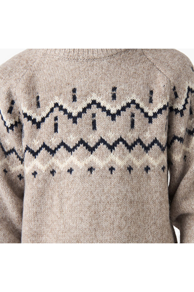 Textured Pullover with Long Sleeves - 5