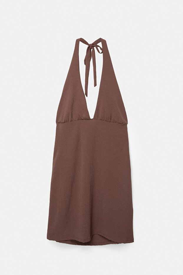 Kısa halter elbise - 6