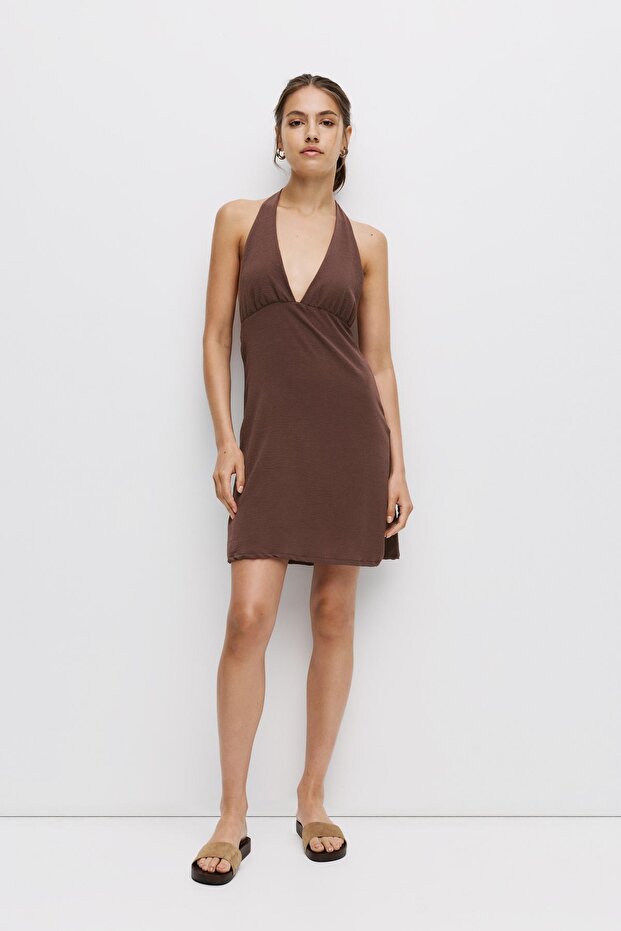 Kısa halter elbise - 2