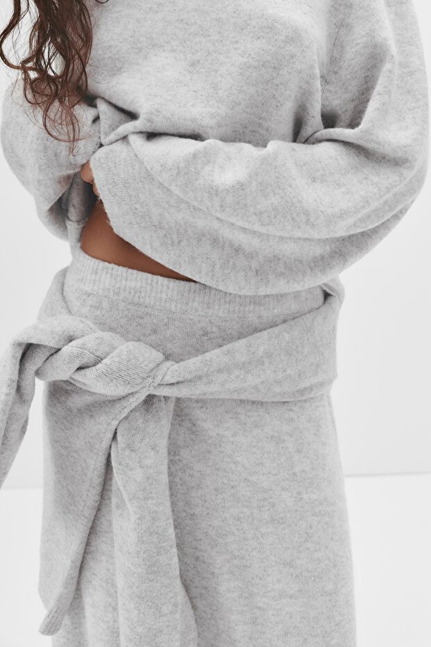 Yumuşak triko midi etek - 5