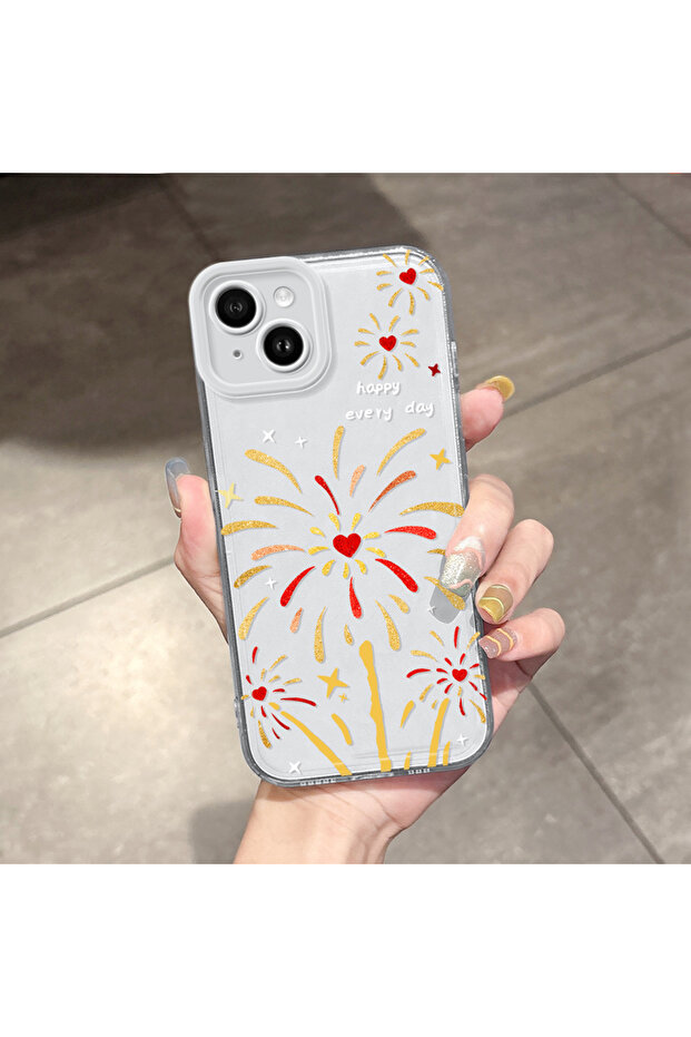 حافظة متوافقة مع هاتف iPhone 14 Plus، حماية للكاميرا، غطاء من السيليكون الشفاف فائق النحافة، نمط برميل - 1