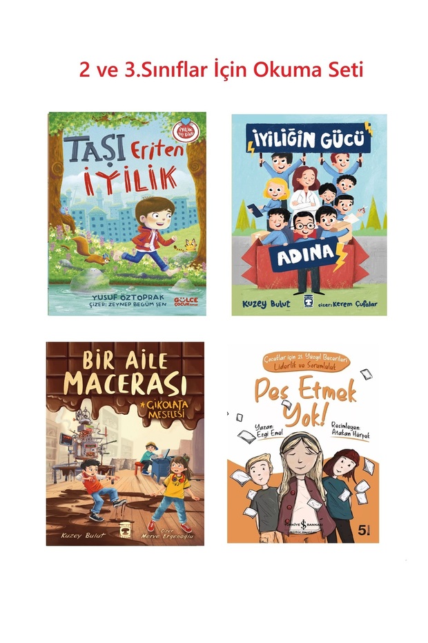 2 ve 3.SINIF İyiliğin Gücü Adına Taşı Eriten İyilik Bir Aile Macerası Pes Etmek Yok 4 Kitap Set