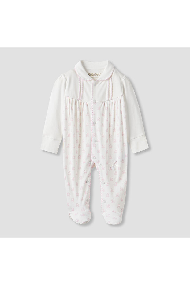 Pram Print Collared Sleepsuit with Long Sleeves