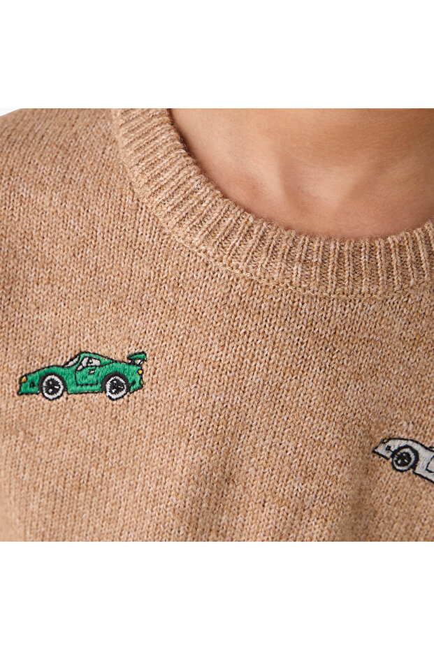 Embroidered Pullover with Long Sleeves - 5