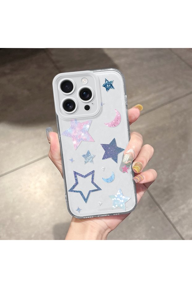 iPhone 16 Pro Compatible Case Camera Protected Transparent Ultra Thin Silicone Cover Star