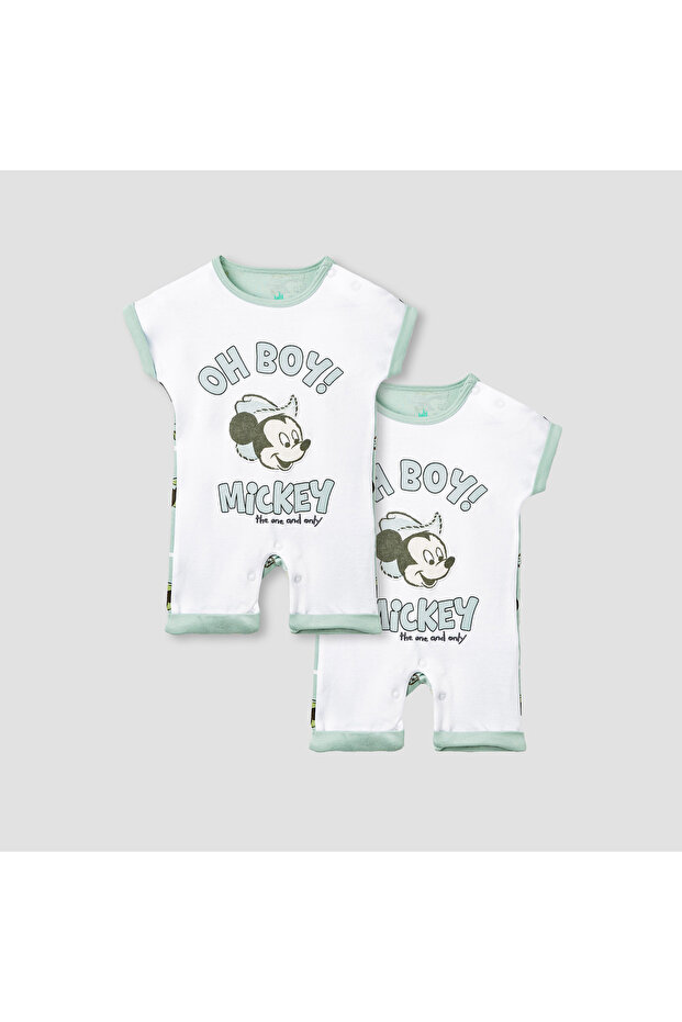 Mickey Mouse Print Romper - Set of 2