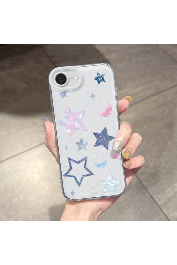 iPhone 16E Compatible Case Camera Protected Transparent Ultra Thin Silicone Cover Star