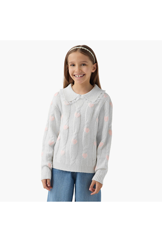 Textured Sweater with Collar